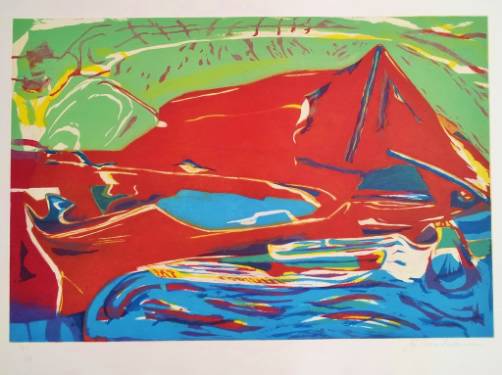 John Chamberlain print `Out to Lunch, Drop a Line` from `Natural Landscape` Suite 1987, American